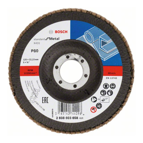 Disque à lamelles Bosch X431 standard pour le métal, coudé