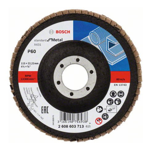 Disque à rabat Bosch X431 Standard pour le métal, support en tissu de verre