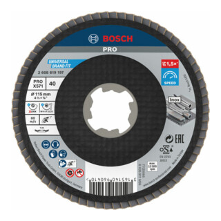 Disque à rabat Bosch X571 Best for Metal, coudé, Fibre