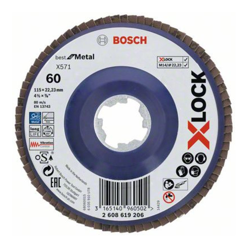 Disque à lamelles Bosch X571 Best for Metal straight X-LOCK