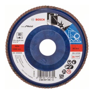 Disque à lamelles Bosch X571, Best for Metal, droit, 115 x 22,23 mm, 80, art.