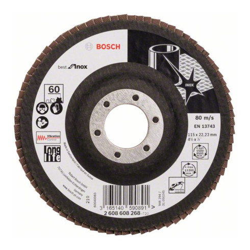 Disque à rabat Bosch X581 Best for Inox, droit
