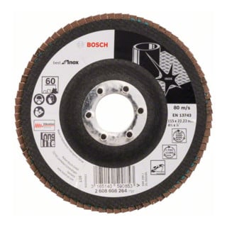 Disque à rabat Bosch X581 Best for Inox, coudé