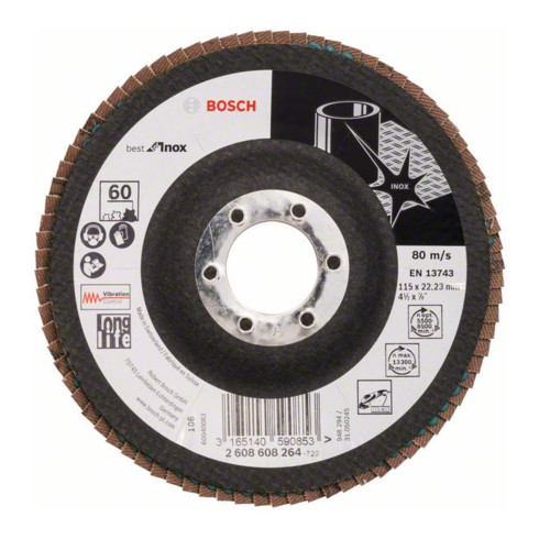 Disque à rabat Bosch X581 Best for Inox, coudé
