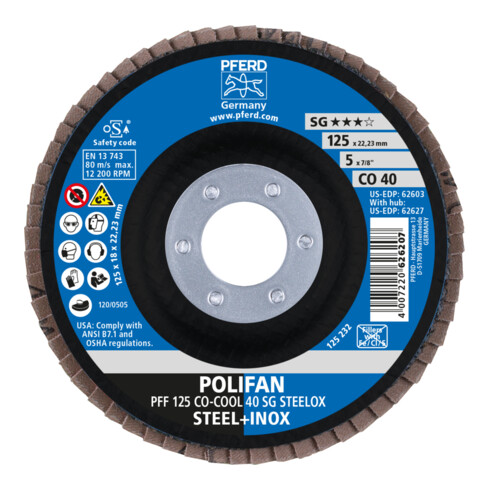 Rondelle crantée PFERD POLIFAN PFF CO-COOL SG STEELOX