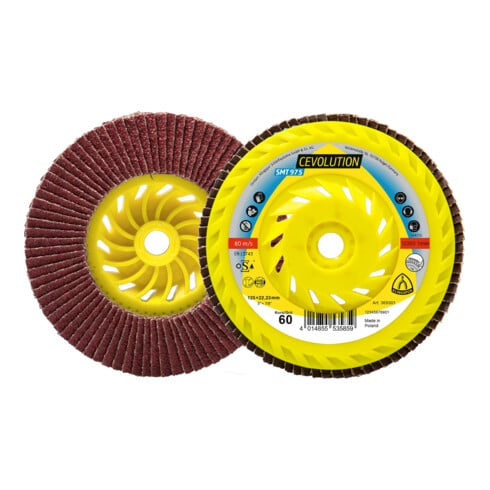 Disque à lamelles filetage M 14 céramique Klingspor SMT 975 125 mm grain 40 bombé