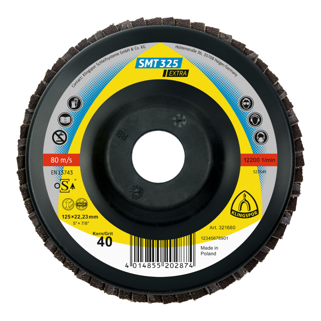 Klingspor SMT 325 Disque à franges abrasives courbé