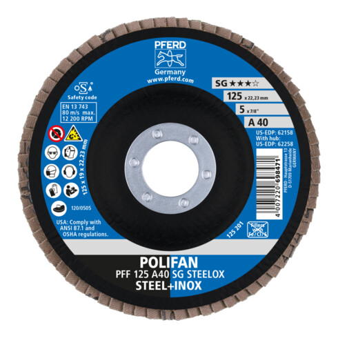 Rondelle crantée PFERD POLIFAN PFF A SG STEELOX