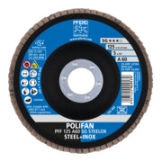 Disque à lamelles POLIFAN® A SG STEELOX D. 125 mm granul. A-60 plat acier/bois c-2