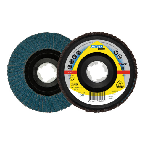 SMT 325 Disques et roues abrasives X-LOCK Klingspor 115 x 22,23 mm Grain 40 plat