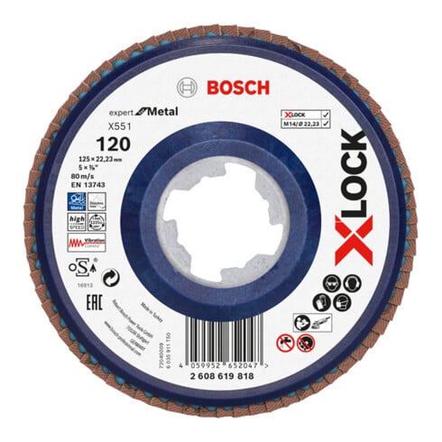 Disque à lamelles X-LOCK X551 Bosch, Expert for Metal, K : 120, 125 mm