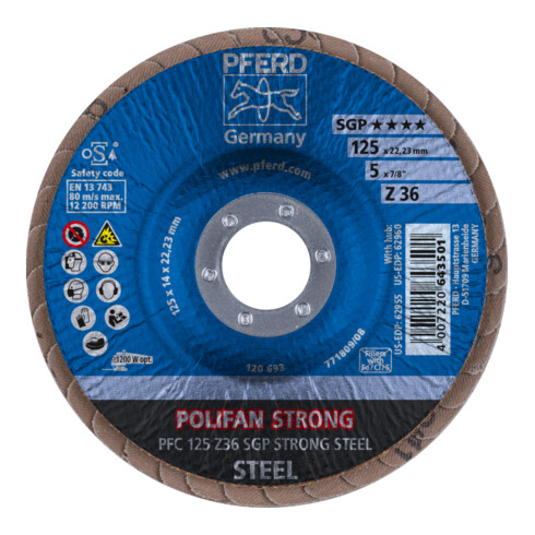 PFERD POLIFAN disque à lamelles PFC SGP ACIER FORTE