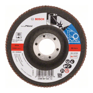 Disque à rabat droit Bosch X571 Best for Metal, tissu de verre