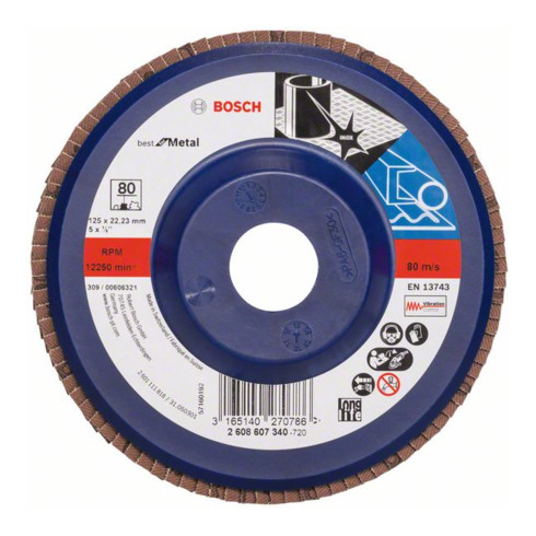 Disque à rabat Bosch X571 Meilleur pour Métal droit 125 mm 80 plastique