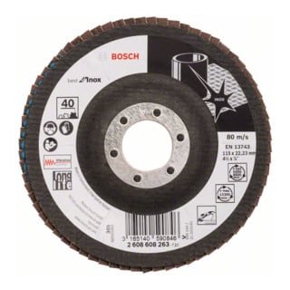Disque à rabat Bosch X581 Best for Inox, coudé