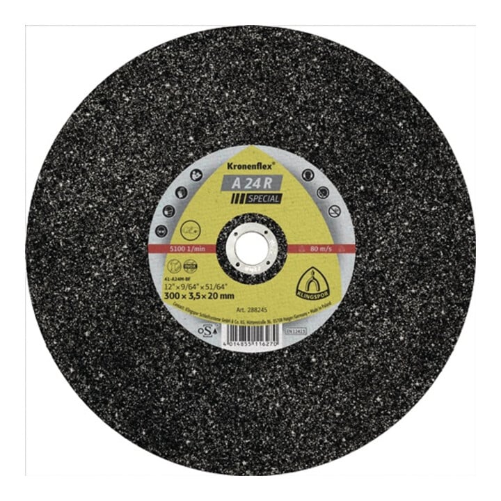 KLINGSPOR Disque de séparation A 24 R Special D350x4,5mm acier percé 25,4mm