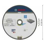 Disque à tronçonner à moyeu plat Expert for Inox AS 46 T INOX BF, 230 mm, 2,0 mm-2