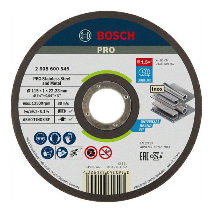 Disque à tronçonner à moyeu plat Expert for Inox - Rapido AS 60 T INOX BF, 115 mm, 1,0 mm