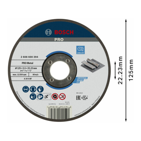 Disque à tronçonner à moyeu plat Expert for Metal A 30 S BF, 125 mm, 2,5 mm