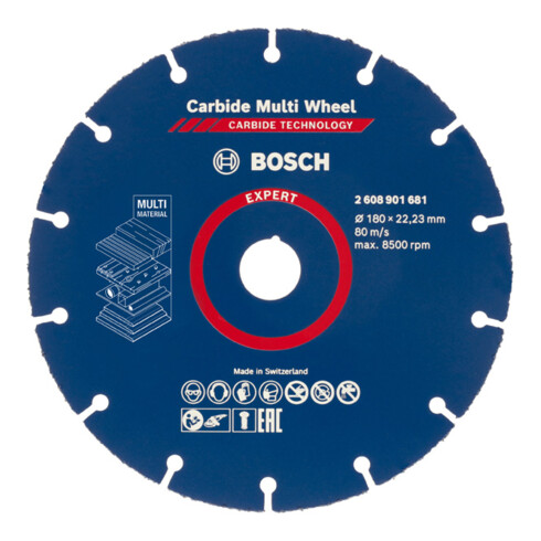 Disque à tronçonner Bosch EXPERT Carbide Multi Wheel, 180 mm, 22,23 mm