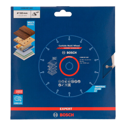 Disque à tronçonner Bosch EXPERT Carbide Multi Wheel, 180 mm, 22,23 mm