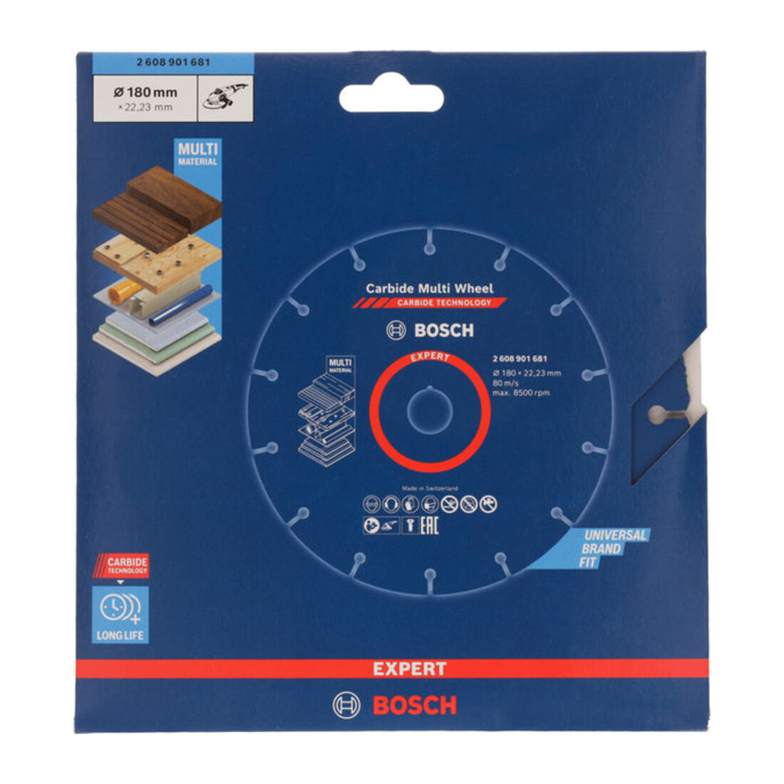 Disque à tronçonner Bosch EXPERT Carbide Multi Wheel, 180 mm, 22,23 mm