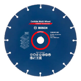Disque à tronçonner Bosch EXPERT Carbide Multi Wheel, 230 mm, 22,23 mm