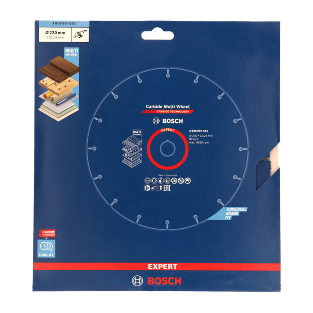 Disque à tronçonner Bosch EXPERT Carbide Multi Wheel, 230 mm, 22,23 mm