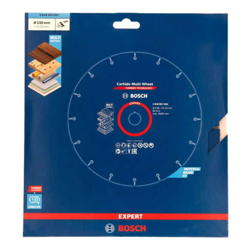 Disque à tronçonner Bosch EXPERT Carbide Multi Wheel, 230 mm, 22,23 mm