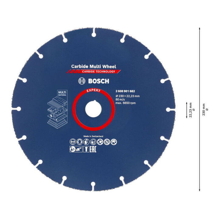Disque à tronçonner Bosch EXPERT Carbide Multi Wheel, 230 mm, 22,23 mm