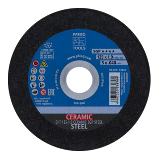 Disque à tronçonner Ceramic SGP Steel D125x1mm droite acier perçage 22,23 mm PFE