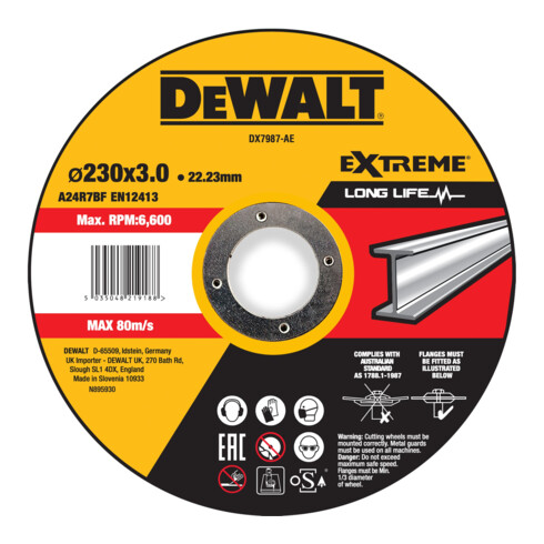 DEWALT EXTREME Disque à tronçonner métal type 42 (coudé) DX7927-AE