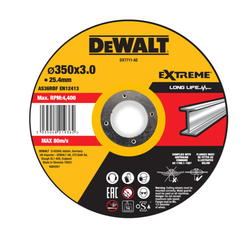 Disque à tronçonner DEWALT EXTREME 350x3x25,4mm métal type 41 (plat) DX7711-AE