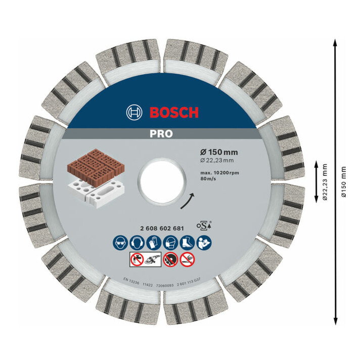 Disque à tronçonner diamanté Best for Abrasive 150 x 22,23 x 2,4 x 12 mm