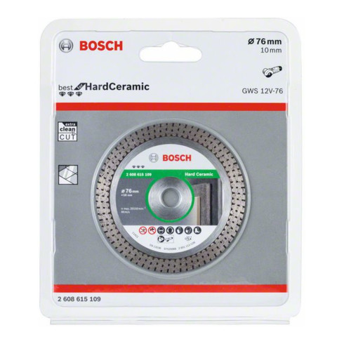 Disque à tronçonner diamanté Bosch Best for Hard Ceramic 76 x 1, 9 x 10 mm