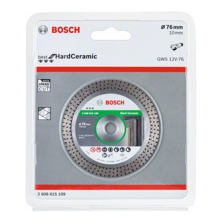 Disque à tronçonner diamanté Bosch Best for Hard Ceramic 76 x 1, 9 x 10 mm