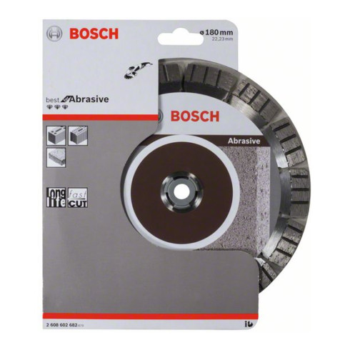 Disque à tronçonner diamanté Bosch Meilleur pour abrasif 180 x 22,23 x 2,4 x 12 mm