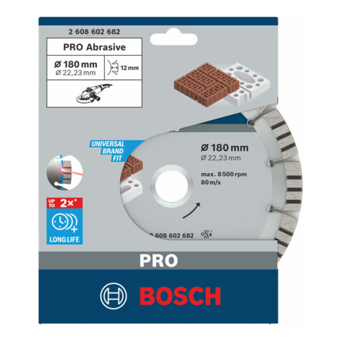 Disque à tronçonner diamanté Bosch Meilleur pour abrasif 180 x 22,23 x 2,4 x 12 mm