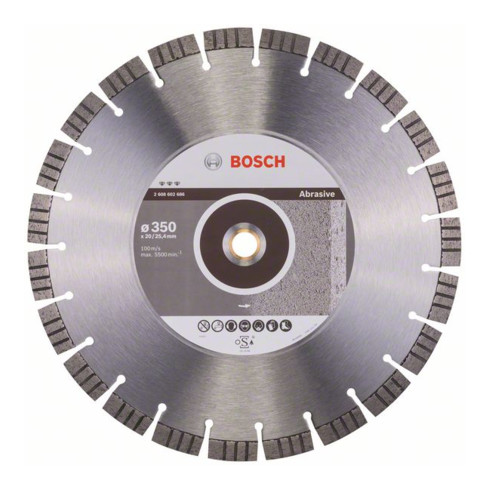 Disque à tronçonner diamanté Bosch Meilleur pour abrasif, 350 x 20,00/25,40 x 3,2 x 15 mm
