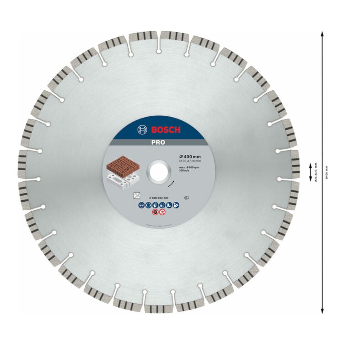 Disque à tronçonner diamanté Bosch Meilleur pour abrasif 400 x 20,00/25,40 x 3,2 x 12 mm