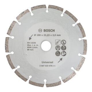 Disque à tronçonner diamanté pour matériaux de construction, Ø 180 mm