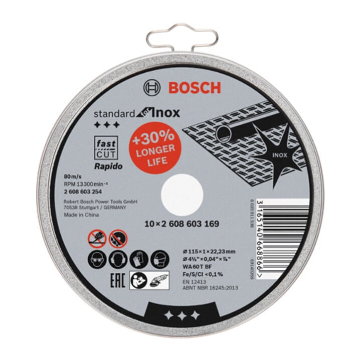 Disque à tronçonner droit Bosch Standard pour Inox Rapido WA 60 T BF