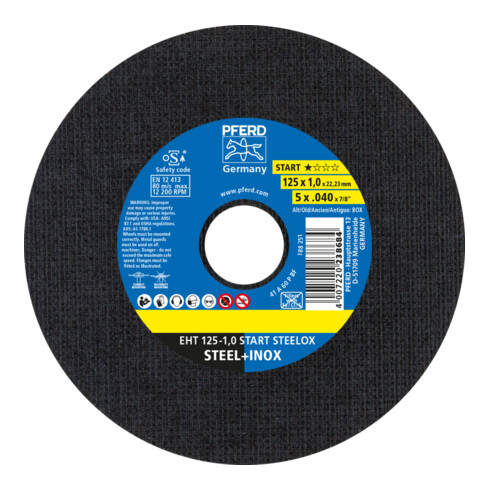 Disque à tronçonner PFERD (INOX) EHT 125-1,0mm BOX
