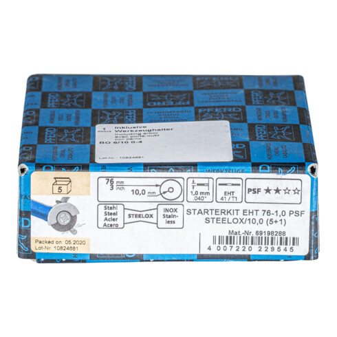 Disque à tronçonner PFERD STARTKIT EHT 76-1,0 PSF STEELOX/10 (5+1)