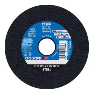 Disque à tronçonner PFERD EHT SG STEEL droit