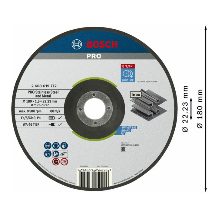 Disque à tronçonner Standard for Inox Bosch