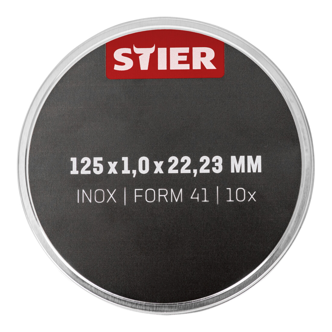 Disque à tronçonner STIER acier inoxydable, 5 pièces, 125 x 1,0 x 22,23 mm, forme 41
