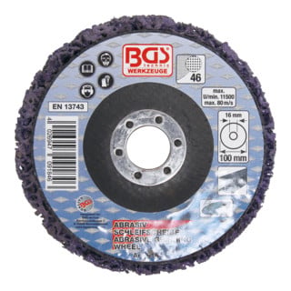 Disque abrasif bleu Ø 100 mm perçage 16 mm BGS