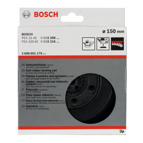 Plateau de ponçage Bosch souple 150 mm pour PEX 15 et PEX 420 AE