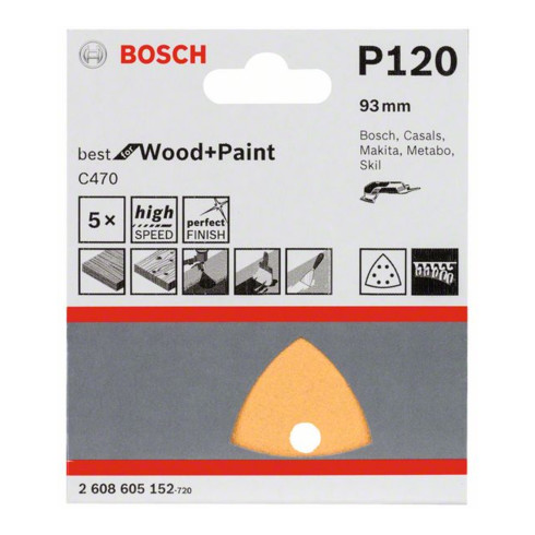 Feuille abrasive Bosch C470 93 x 93